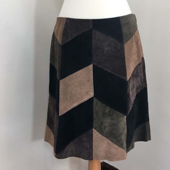 Alfani Dresses & Skirts - Alfani 12P suede skirt patchwork side zip western